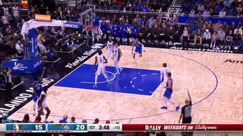 Luka Doncic behind-the-back dime to Finney-Smith for three 🎯