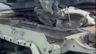 Destroyed Ukrainian T-64 tank