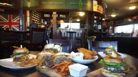 MASSIVE ENGLISH PUB FOOD CHALLENGE! British-Style Fish & Chips Huge Body Builder Cheat Meal!