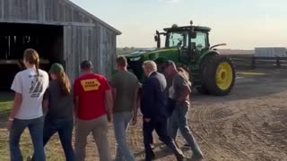 Trump visiting a family owned farm in Iowa Oct 1, 2023