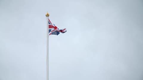 UK Flag Flying on Buckingham Palace