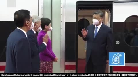 Xi Jinping arrived in HK on June 30th celebrating 25th anniversary of HK returns to the motherland