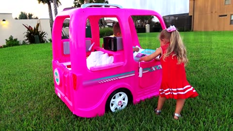 Adorable Barbie Car of Diana | Kids Camping Adventure Begin