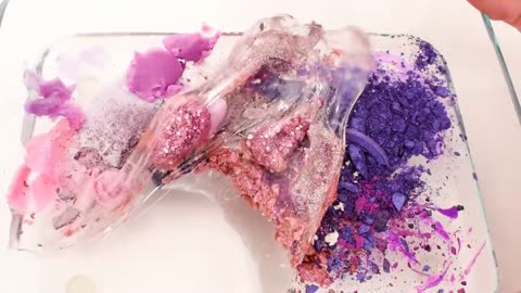 Purple vs teal blue mixing makeup eyeshadow slime asmr