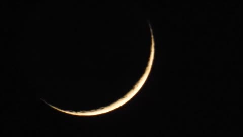 Crescent moon zoom in daytime and dusk