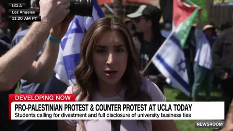 See what the pro-Palestinian protests at UCLA look like