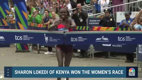 New York City Marathon Winners Chebet, Lokedi Cross Finish Line NBC News 719万位订阅者 订阅