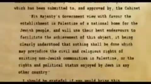 Balfour Declaration written in 1917 To Lord Rothschild