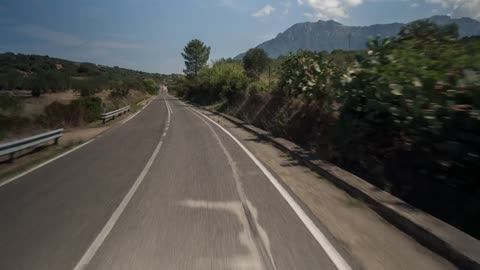 Point of view from a bus passenger seat roading in a highway