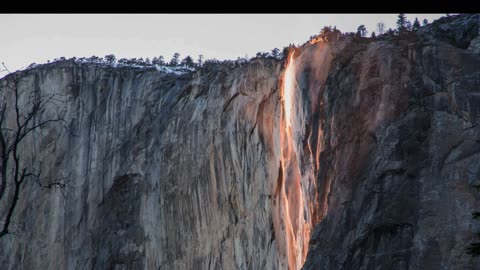 A Rare Uninterrupted Firefall In Yosemite