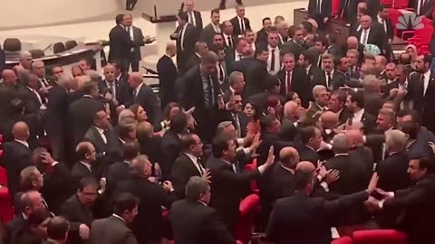 Fists Fly As Lawmakers Brawl In Turkish Parliament | NBC News