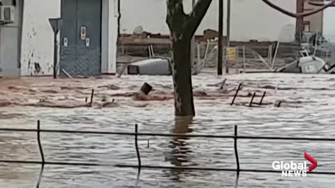 Spain floods: Cars washed away, homes submerged following storm in Huelva province