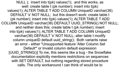 How can I add a new UUID column to an existing Snowflake Database and backfill it