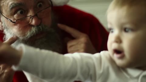 Cute baby with santa