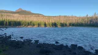 Central Oregon - Mount Jefferson Wilderness - Jack Lake Shoreline just after Sunrise - 4K