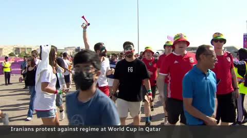 Activists take to Qatar World Cup to protest Iran