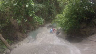 Waterfalls climbing in Aguinid Falls