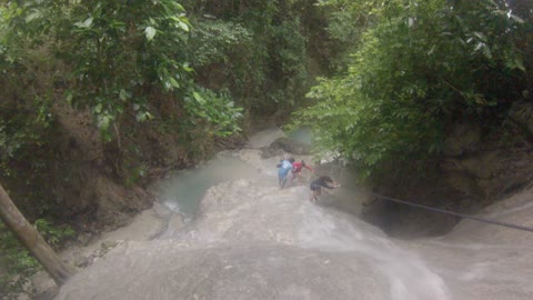 Waterfalls climbing in Aguinid Falls