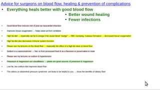 Advice for surgeons to improve blood flow & healing