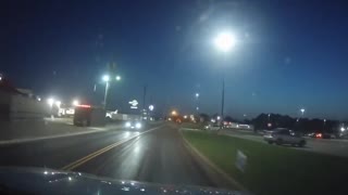 Blazing Meteor Caught over Parking Lot