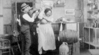 Cripple Creek Bar Room Scene (1899 Original Black & White Film)
