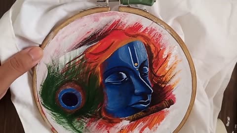 How to make Lord Krishna painting on kurta | fabric painting