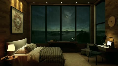 Cozy Night Rain | Heavy Rain For Sleeping Studying or Relaxation | Rain on Window |ASMR Sleep