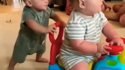 Cut funny Baby cycling