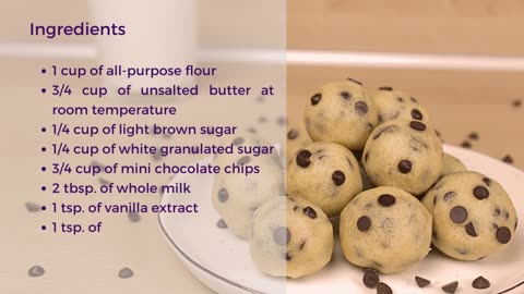 No Bake Cookie Dough Bites with Chocolate Chips. Easy Recipe