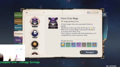 Gathering Weapon Upgrade Materials from Fatui Cicin Mage