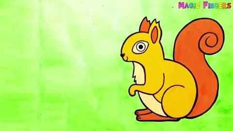 Squirrel Eating Acorns Pictures Drawing, Painting, Coloring for Children, Toddlers | Study Animals