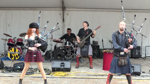 Celtica Nova Opening 1st Song Flaming Bagpipes & Drums 2024 Mount Dora Scottish Highland Festival