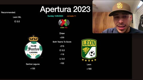 Liga MX Best Picks/Bets Santos Laguna Vs Leon 10/8/2023 Apertura Sunday J11