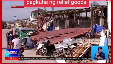 Ilang nasalantaang residente sa Surigao City, nahihirapan sa pagkuha ng relief goods