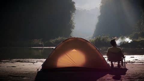 Solo Camping at Lake Merapi | Enjoying the Morning Atmosphere of Merapi Nature