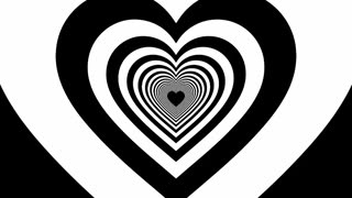 Black and white love heart illusion video background