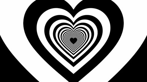 Black and white love heart illusion video background