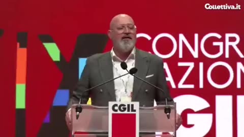 Questo idiota criminale di Bonaccini al congresso della Cgil