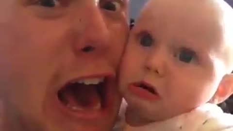 man scare the baby