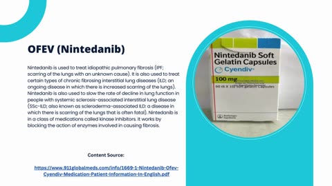 OFEV (Nintedanib) 150mg Medication Cost and Package Insert