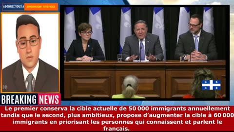 Le PM du Québec, François Legault, propose le nouveau plan d'immigration au QUEBEC— 25 mai 2023
