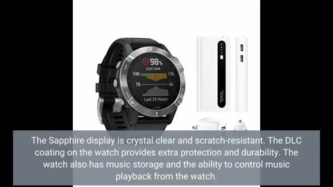 User Reviews: Garmin 010-02157-10 Fenix 6X Sapphire Multisport GPS Smartwatch Carbon Gray DLC B...