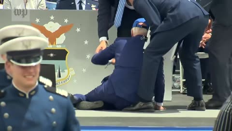 Joe Biden falls at Air Force Academy graduation ceremony