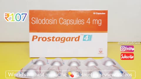 Prostagard silodosin capsule 4 uses Benign prostatic hyperplasia BPH treatment medicine