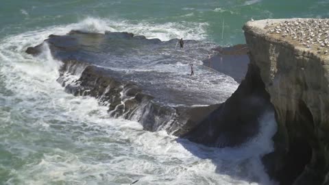 Fisherman Fishing From Rock