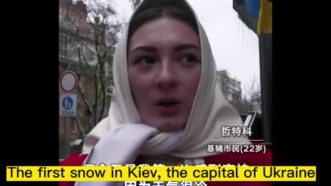 The first snow in Kiev, the capital of Ukraine