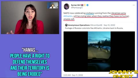 (mirror) Syrian Girl's hypocrisy on Ukraine vs. Iraq & Palestine --- Johnny's Ghost (Johnny Gat?)