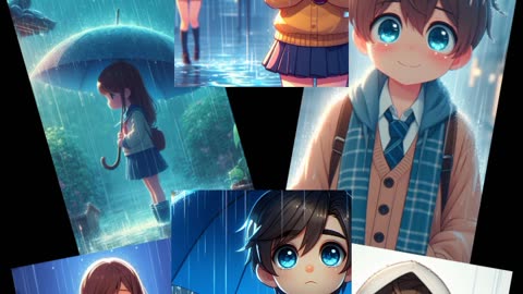 Anime in rain