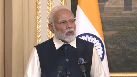 PM Modi at press meet with President Macron of France