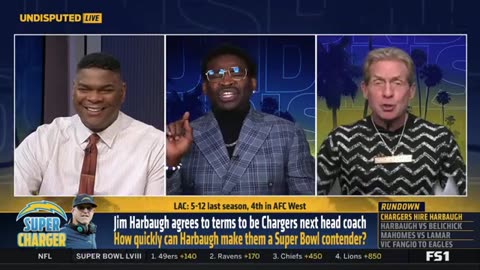 UNDISPUTED _ Skip Bayless reacts Chargers Agree to Terms with Jim Harbaugh as Head Coach